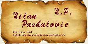 Milan Paskulović vizit kartica